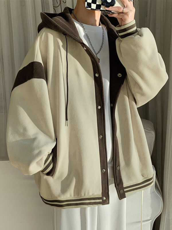 Chaqueta con capucha color block para hombre-1