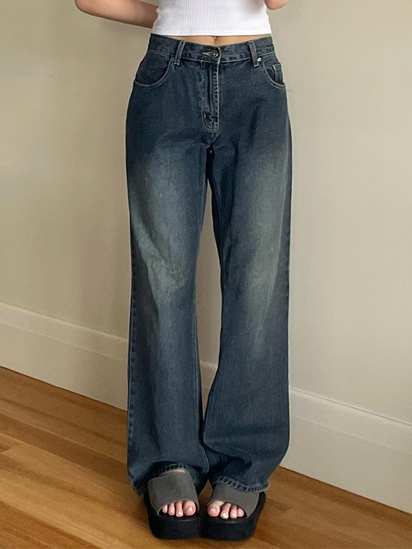 Vaqueros boyfriend con lavado azul vintage-1