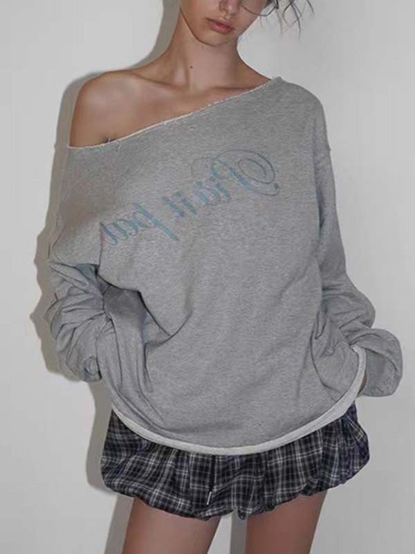 Sudaderas de cuello inclinado y estilo urbano holgado-3