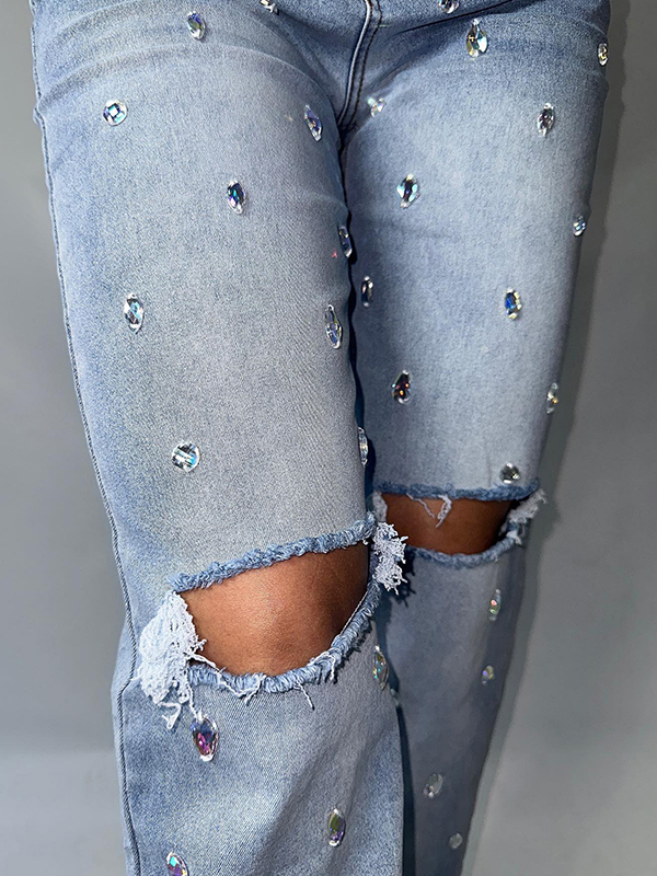 Colgante de cadena con decoración para jeans rotos-2