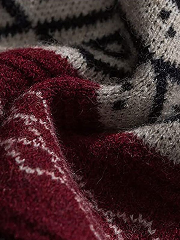 Suéter de punto jacquard vintage para hombre-1