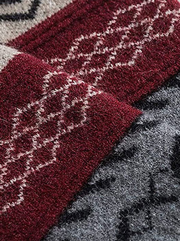 Suéter de punto jacquard vintage para hombre-3