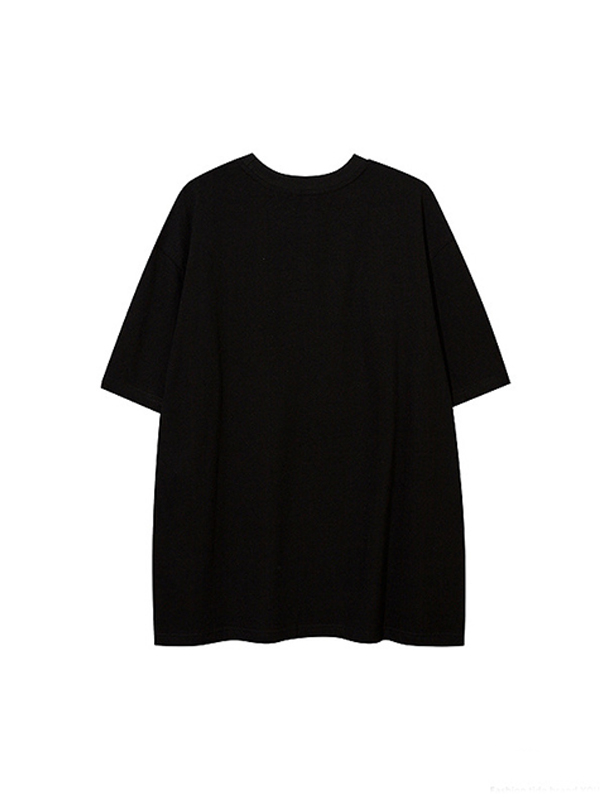 Camiseta extragrande de manga corta con estampado urbano y gráfico para hombre-1