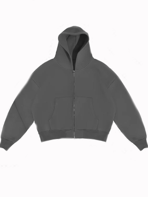 Sudadera con capucha de gran tamaño de color liso para hombre-1