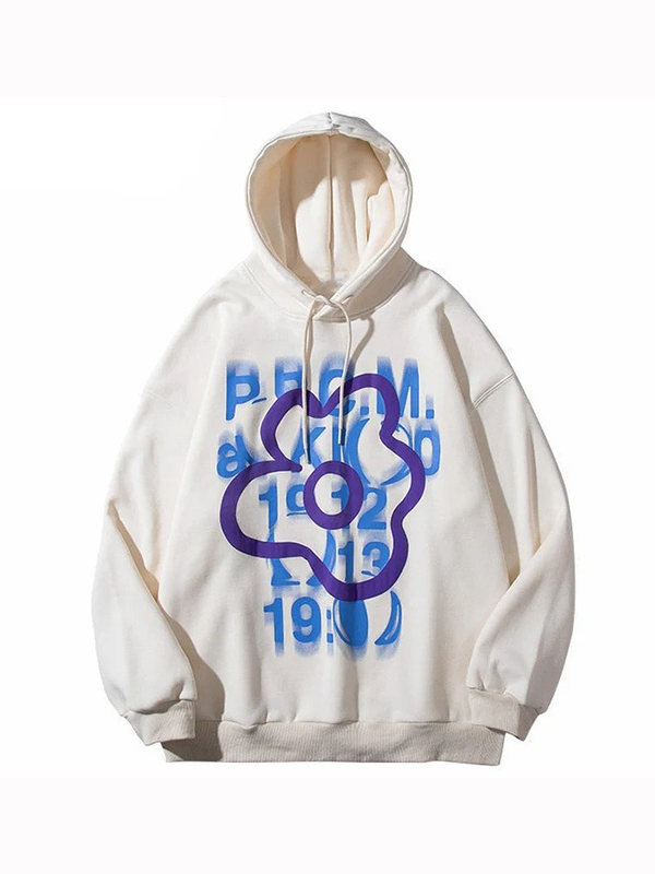 Sudadera con capucha de gran tamaño con estampado de letras para hombre-1