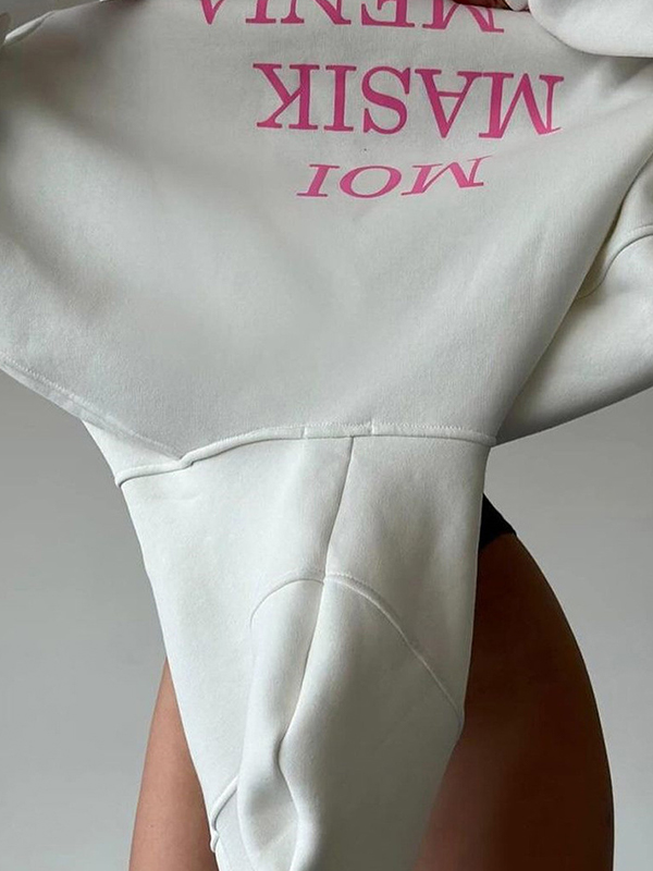 Sudadera con capucha de gran tamaño con letras-2
