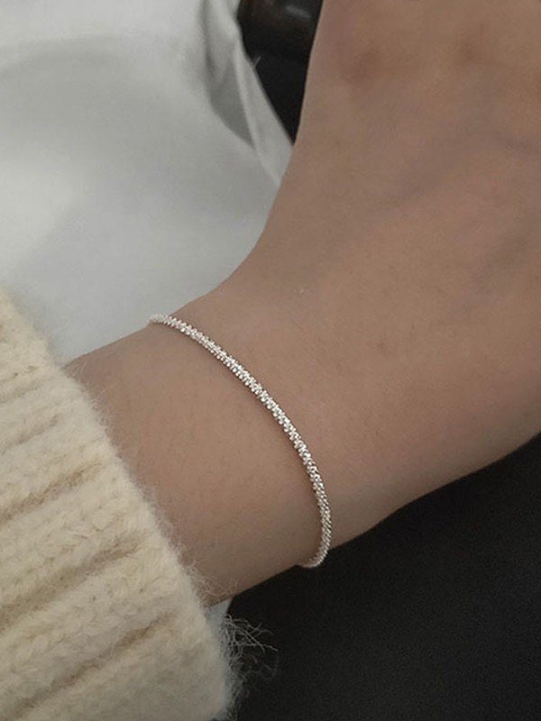 Pulsera Plata Simple Purpurina-1