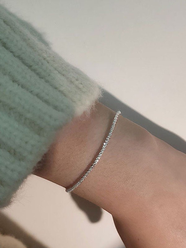Pulsera Plata Simple Purpurina-2