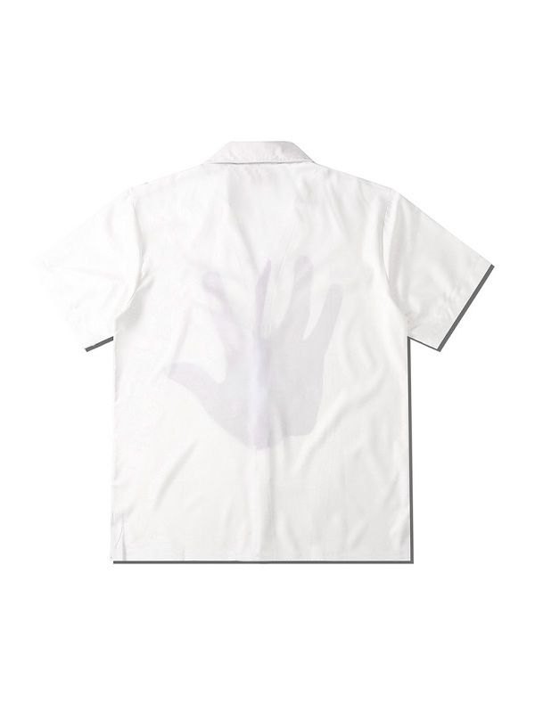 Camisa con estampado de palmeras y botones para hombre-2