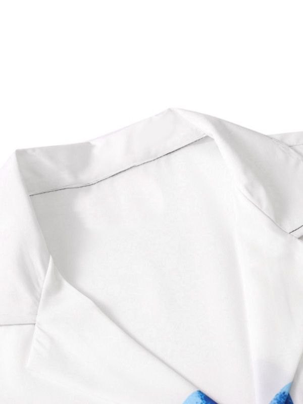 Camisa con estampado de palmeras y botones para hombre-4